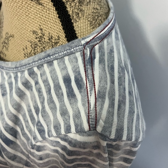 Lucky Brand Blue and White Striped Long Sleeve Tee - Picture 2 of 5